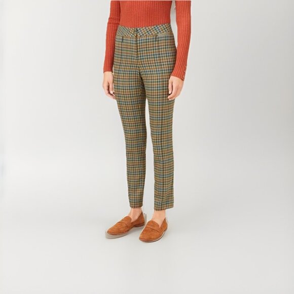 J. McLaughlin Pants - J. McLaughlin Womens Yara Olive Plaid Ankle Pants Sz 12